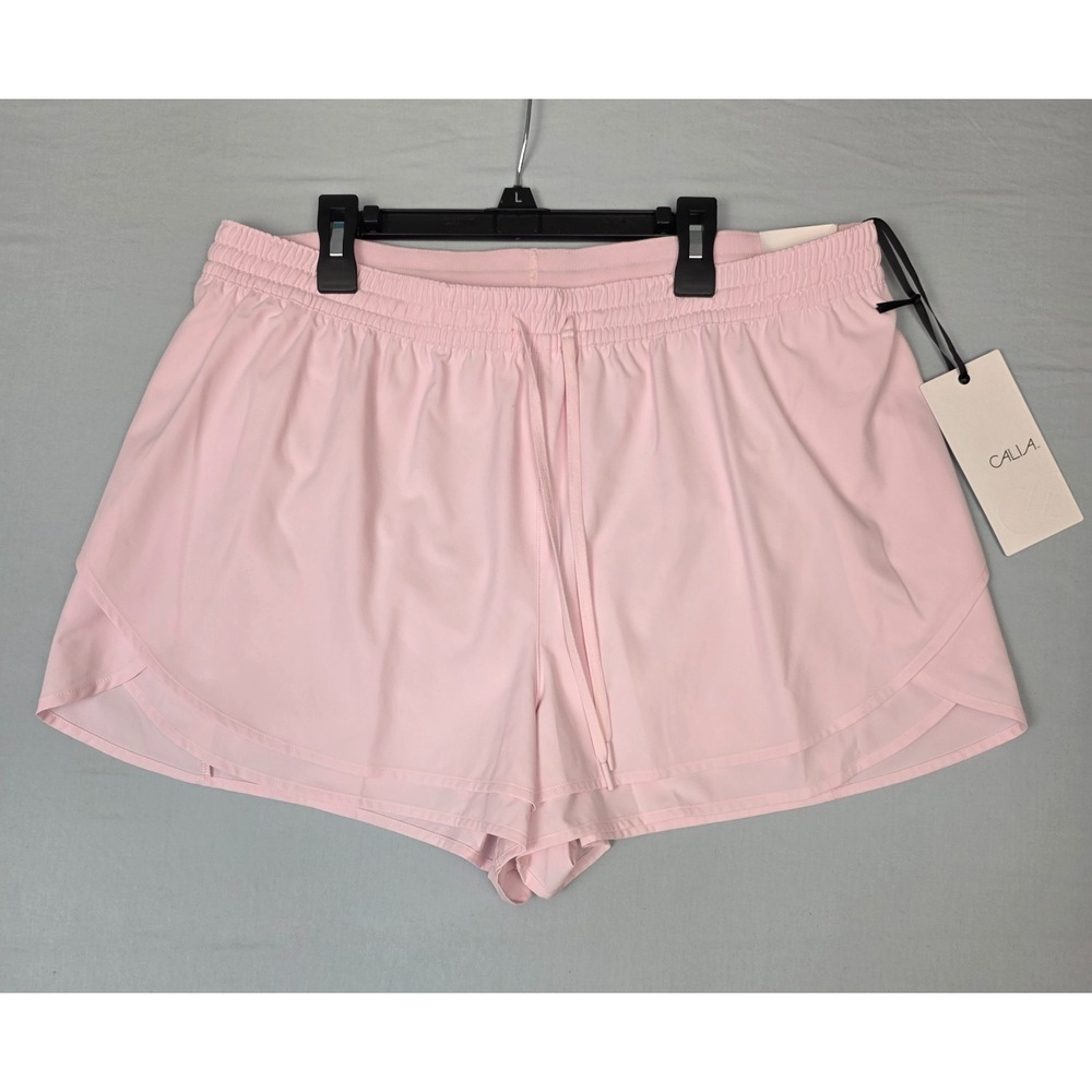 NWT CALIA by Carrie Underwood High Rise Step Up Shorts Pink Size Large 3" inseam